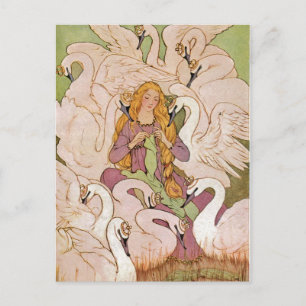 Carte Postale Vintage - Les Cygnes Sauvages,