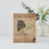 Carte Postale Vintage Lilac Casquette Victorian Lady (Debout devant)