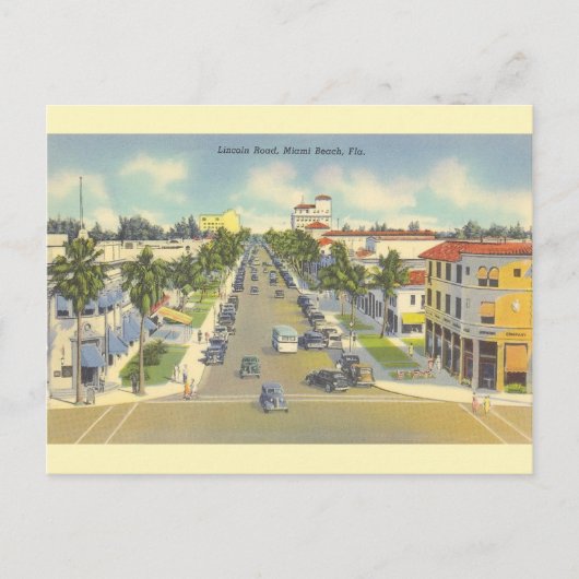 Carte postale vintage Lincoln Road Miami Beach (Devant)