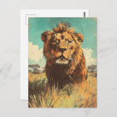 Carte Postale Vintage Lion (Devant / Derrière)