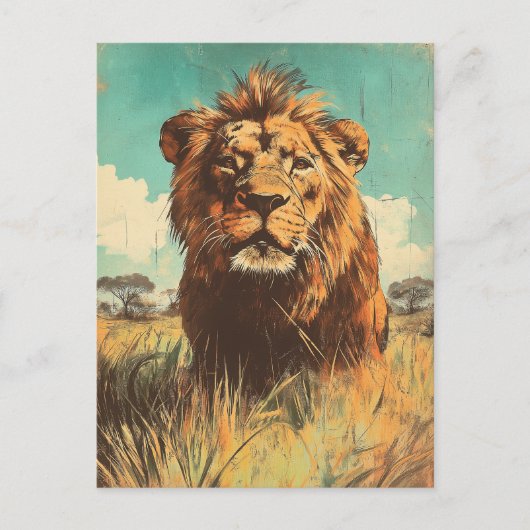 Carte Postale Vintage Lion (Devant)