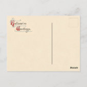 Carte Postale Vintage Little Witch Halloween Greetings Postcard (Dos)