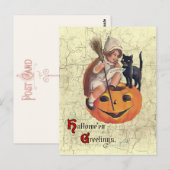 Carte postale vintage Little Witch Vol Plans (Devant / Derrière)