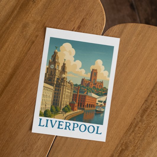Carte Postale Vintage Liverpool England Travel City View