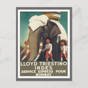 Carte Postale Vintage Lloyd Triestino Inde