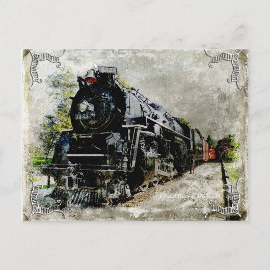 Carte Postale Vintage Locomotive Long Shot (Devant)