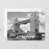 Carte postale vintage London Tower Bridge (Devant / Derrière)