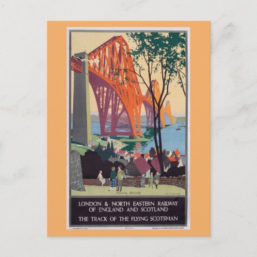 Carte Postale Vintage Londres Angleterre Scotland Train Travel (Devant)