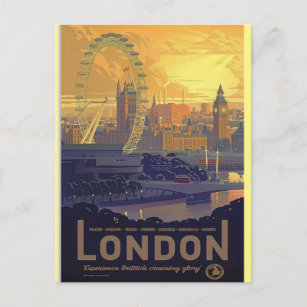 Carte Postale Vintage Londres Big Ben Parlement Thames River