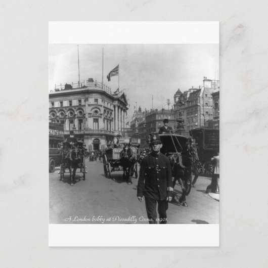 Carte Postale Vintage Londres Piccadilly Circus scène 1901 (Devant)