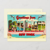 Carte postale vintage Long Island (Devant / Derrière)