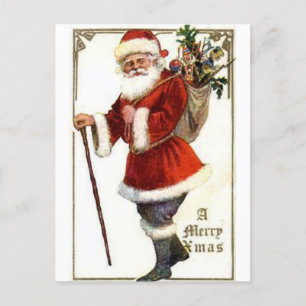 Carte Postale Vintage Look Père Noël Vous Souhaite Un Joyeux Noë