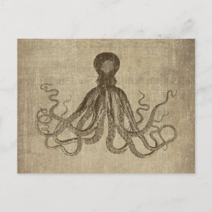 Carte Postale Vintage Lord Bodner Octopus Triptyque