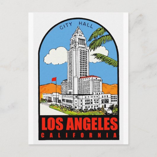 Carte Postale Vintage Los Angeles City Hall (Devant)