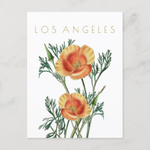 Carte Postale Vintage Los Angeles State voyage de fleurs du mili