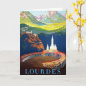 Carte postale vintage Lourdes France (Fleur jaune)