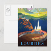 Carte Postale Vintage Lourdes France Travel (Devant / Derrière)
