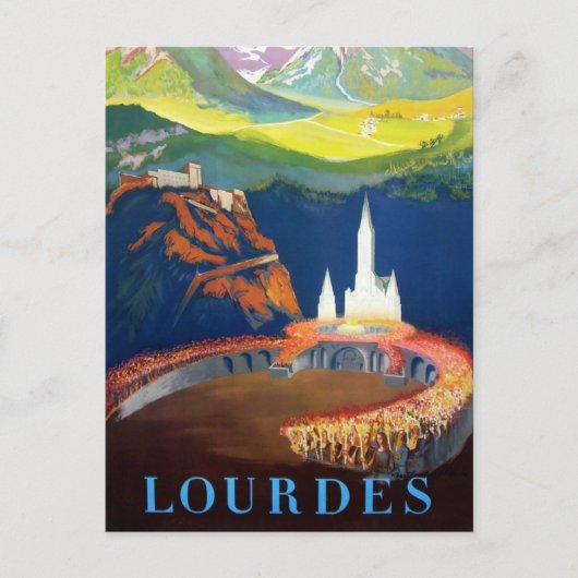 Carte Postale Vintage Lourdes France Travel (Devant)