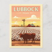 Carte Postale Vintage Lubbock Texas (Devant)