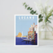 Carte Postale Vintage Lugano, Suisse Voyage (Debout devant)