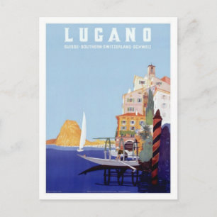 Carte Postale Vintage Lugano, Suisse Voyage