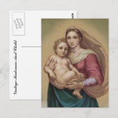 Carte Postale Vintage Madonna et l'enfant (Devant / Derrière)