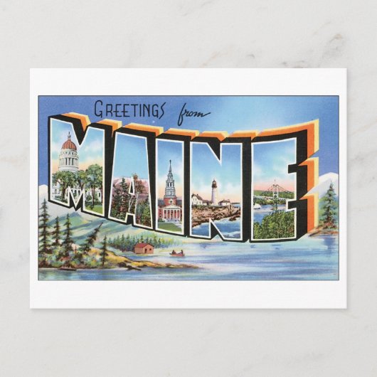 Carte postale vintage Maine (Devant)