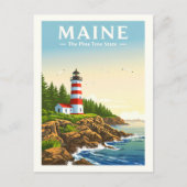 Carte Postale Vintage Maine (Devant)