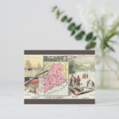 Carte Postale Vintage Maine Map (Debout devant)