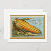 Carte Postale Vintage Maïs Thanksgiving (Devant / Derrière)