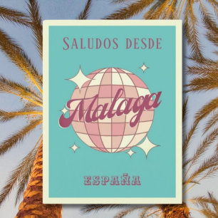 Carte postale Vintage Malaga Espagne España Retro