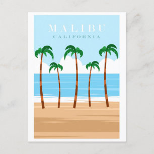 Carte Postale Vintage Malibu California Beach Travel