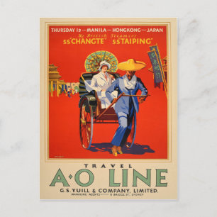 Carte Postale Vintage Manille Hong Kong Japon Australie Voyage
