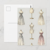 Carte Postale Vintage Mannequin Ballgown Pattern (Devant / Derrière)