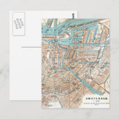 Carte Postale Vintage Map of Amsterdam (1905) (Devant / Derrière)