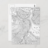 Carte Postale Vintage Map of Boston (Devant / Derrière)
