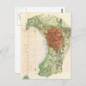 Carte Postale Vintage Map of Burlington (Devant / Derrière)