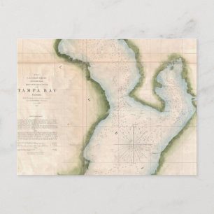 Carte Postale Vintage Map of Coastal