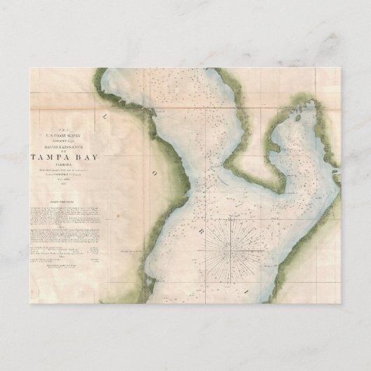 Carte Postale Vintage Map of Coastal (Devant)