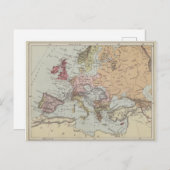 Carte Postale Vintage Map of Europe (Devant / Derrière)