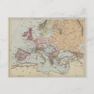 Carte Postale Vintage Map of Europe