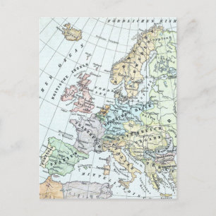 Carte Postale Vintage map of Europe (1899)