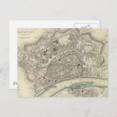 Carte Postale Vintage Map of Frankfurt Germany (Devant / Derrière)