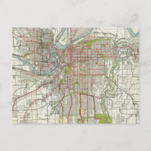 Carte Postale Vintage Map of Kansas