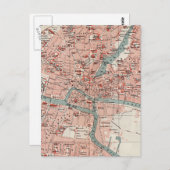 Carte Postale Vintage Map of Königsberg (Devant / Derrière)