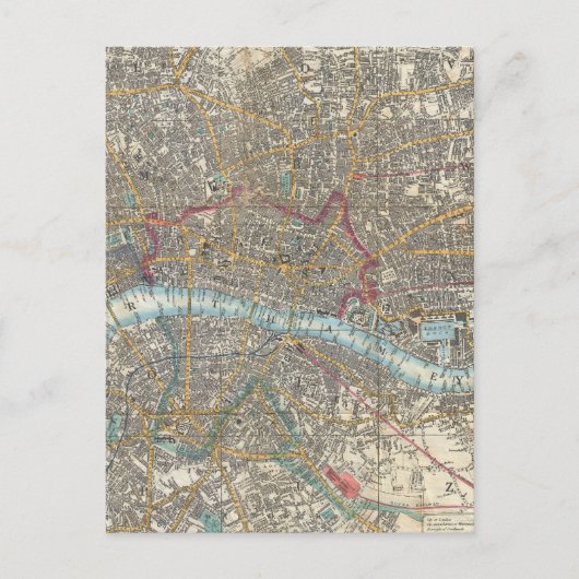 Carte Postale Vintage Map of London (Devant)