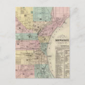 Carte Postale Vintage Map of Milwaukee (Devant)