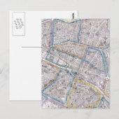 Carte Postale Vintage Map of Paris (Devant / Derrière)