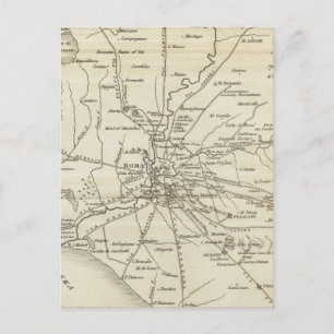 Carte Postale Vintage Map of Rome Italy