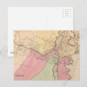 Carte Postale Vintage Map of Salem Massachusetts (Devant / Derrière)